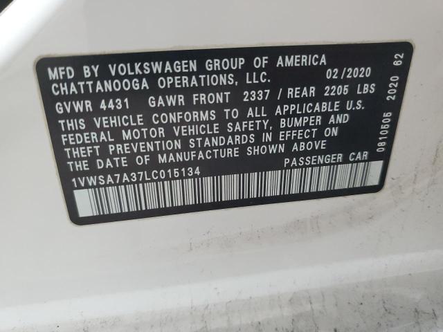 2020 VOLKSWAGEN PASSAT SE - 1VWSA7A37LC015134
