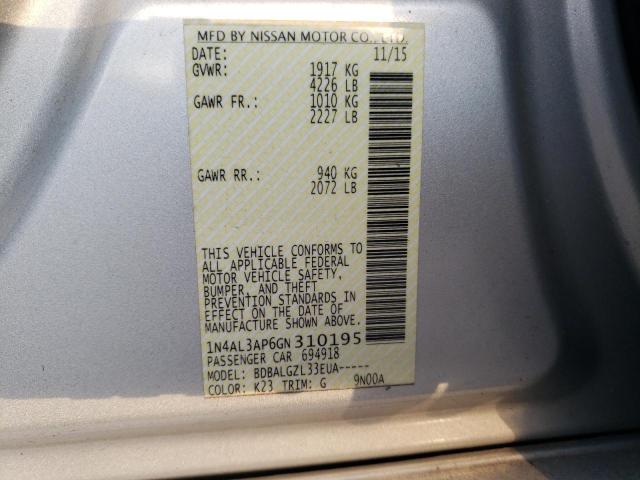 2016 NISSAN ALTIMA 2.5 - 1N4AL3AP6GN310195
