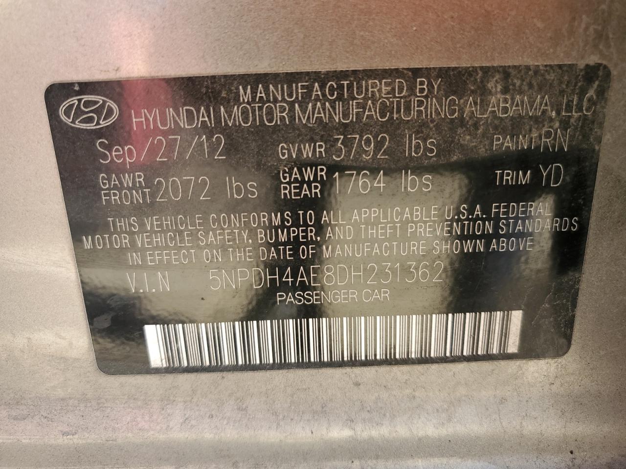 Hyundai Elantra gl 2013