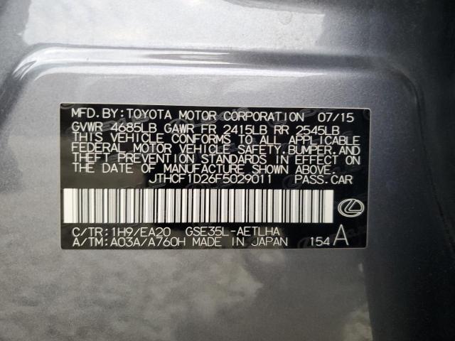 2015 LEXUS IS 250 - JTHCF1D26F5029011