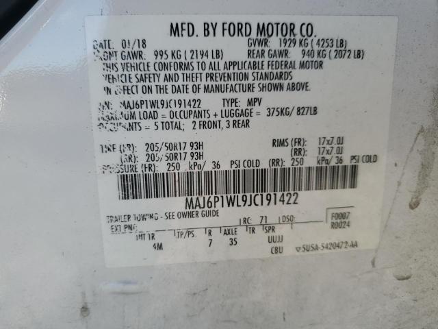 2018 FORD ECOSPORT T - MAJ6P1WL9JC191422