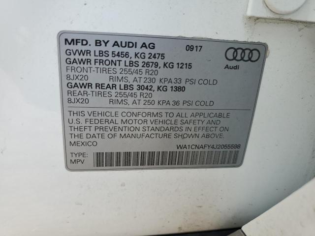 2018 AUDI Q5 PRESTIG WA1CNAFY4J2055598