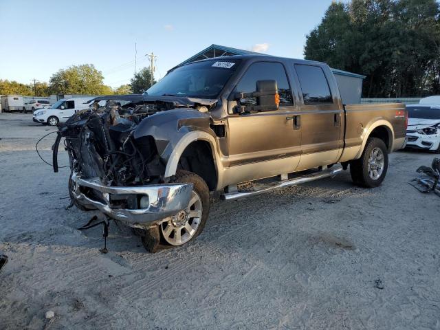 FORD F250 SUPER 2008 brown crew pic diesel 1FTSW21R48EA49295 photo #1