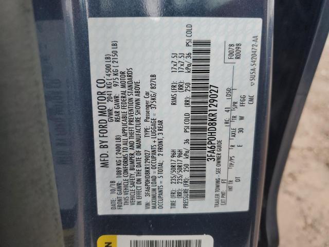 VIN 3FA6P0HD8KR129027 2019 FORD FUSION no.12