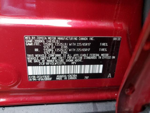 VIN 2T3F1RFV2LW133776 2020 TOYOTA RAV4 no.13