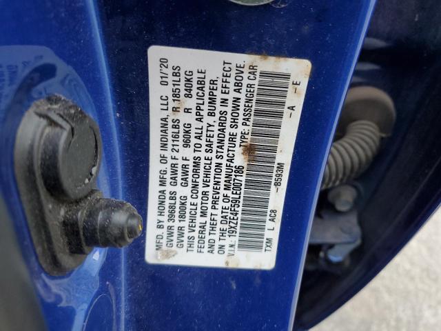 2020 HONDA INSIGHT EX 19XZE4F59LE007186
