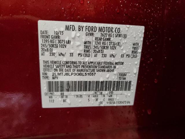 2016 LINCOLN MKX RESERV - 2LMTJ8LP3GBL51057