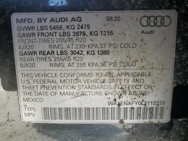 2020 AUDI Q5 TITANIU WA1ENAFY0L2112228