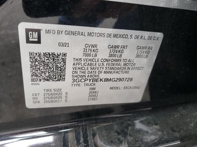 2021 CHEVROLET SILVERADO - 3GCPYBEK8MG290728