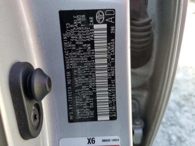 2014 TOYOTA COROLLA L - 2T1BURHE2EC041244