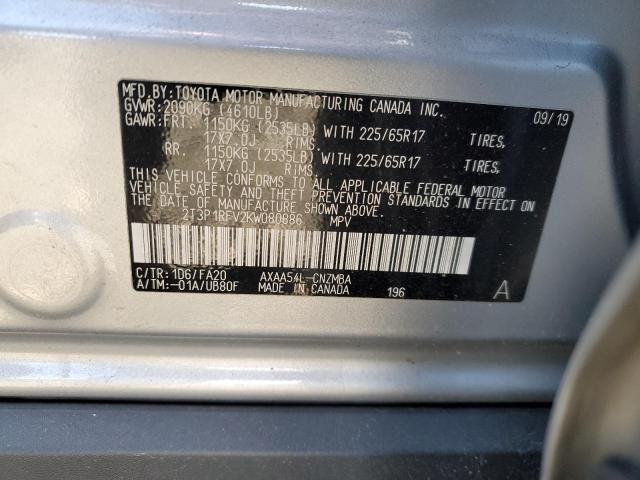 2019 TOYOTA RAV4 XLE - 2T3P1RFV2KW080886