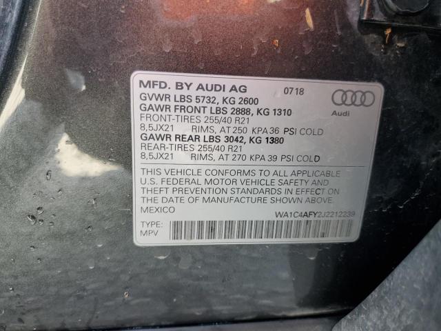 2018 AUDI SQ5 PRESTI WA1C4AFY2J2212239