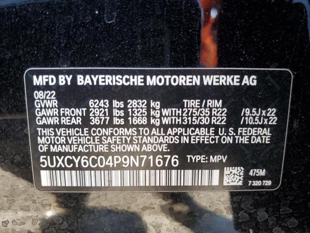 VIN 5UXCY6C04P9N71676 2023 BMW X6 no.13