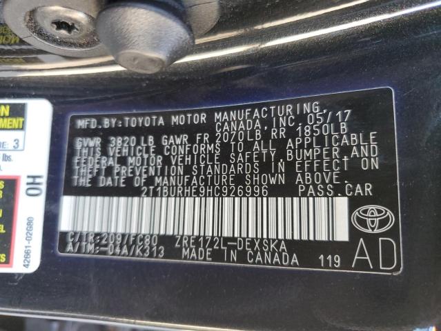 2017 TOYOTA COROLLA L - 2T1BURHE9HC926996