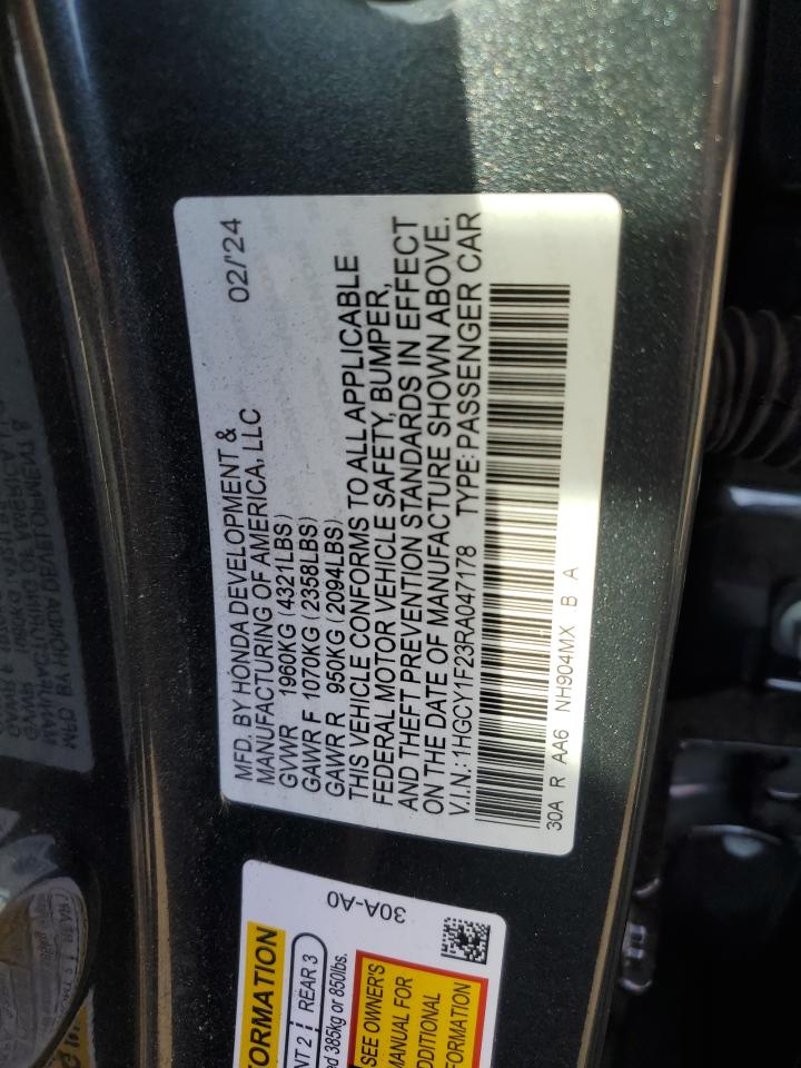 Lot #2957632020 2024 HONDA ACCORD LX