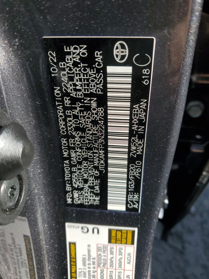 Lot #3036952733 2022 TOYOTA PRIUS PRIM