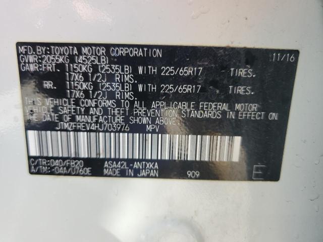 2017 TOYOTA RAV4 LE - JTMZFREV4HJ703976