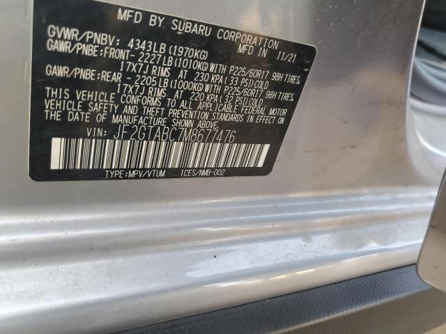 2021 SUBARU CROSSTREK - JF2GTABC7M8677476