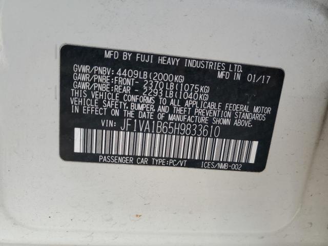 2017 SUBARU WRX - JF1VA1B65H9833610