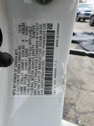 2020 HONDA CIVIC 2HGFC2F60LH507653