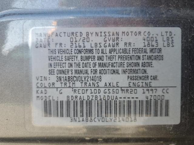 2020 NISSAN SENTRA SV - 3N1AB8CV0LY214018