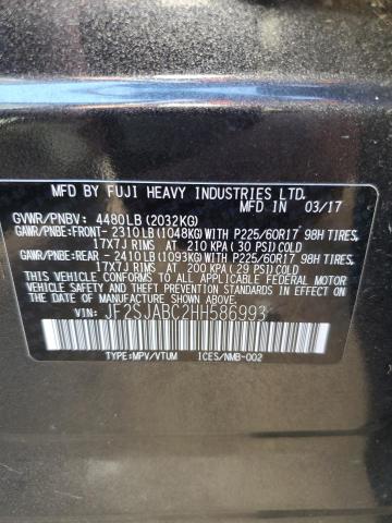 2017 SUBARU FORESTER 2 - JF2SJABC2HH586993