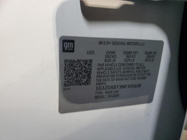 2022 CHEVROLET MALIBU LT - 1G1ZD5ST3NF101658