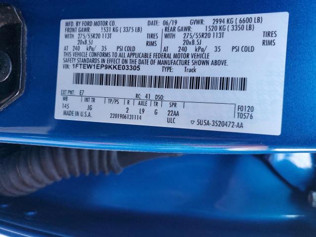 2019 FORD F150 SUPER - 1FTEW1EP9KKE03305