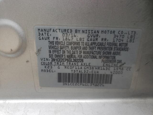 VIN 3N1CE2CP6GL392226 2016 Nissan Versa, S no.13