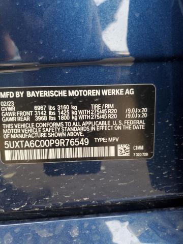 VIN 5UXTA6C00P9R76549 2023 BMW X5 no.13