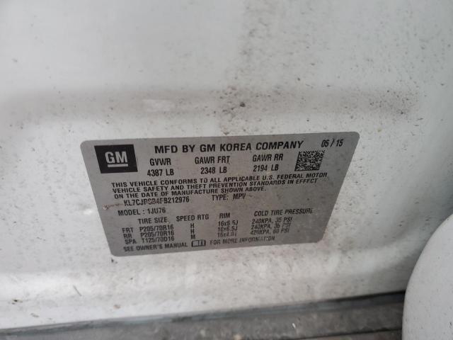 2015 CHEVROLET TRAX 1LS - KL7CJPSB4FB212976