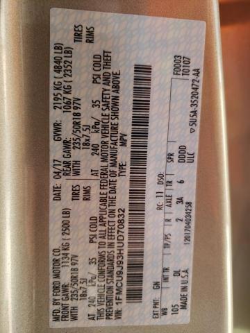 2017 FORD ESCAPE TIT - 1FMCU9J93HUD70832