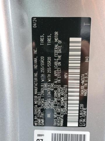 2024 TOYOTA GRAND HIGH - 5TDAAAA51RS014078