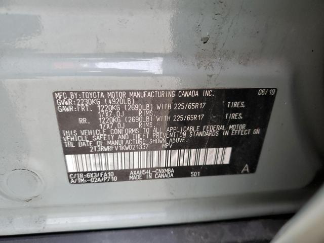 2019 TOYOTA RAV4 XLE - 2T3RWRFV1KW021337