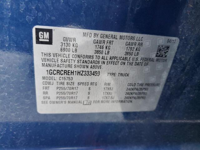 VIN 1GCRCREH1HZ333459 2017 CHEVROLET ALL MODELS no.13