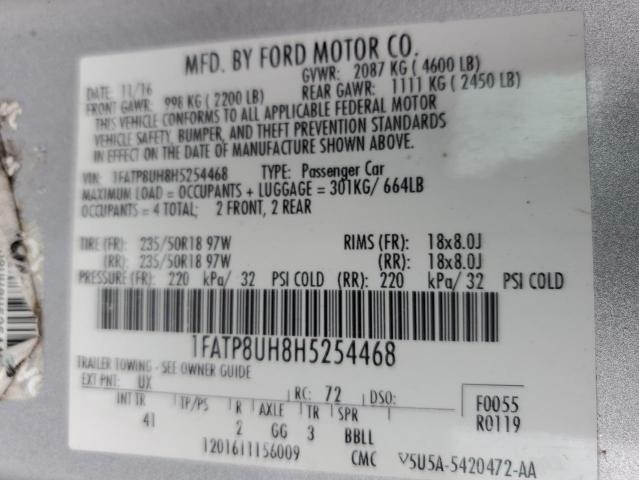 VIN 1FATP8UH8H5254468 2017 FORD ALL MODELS no.12