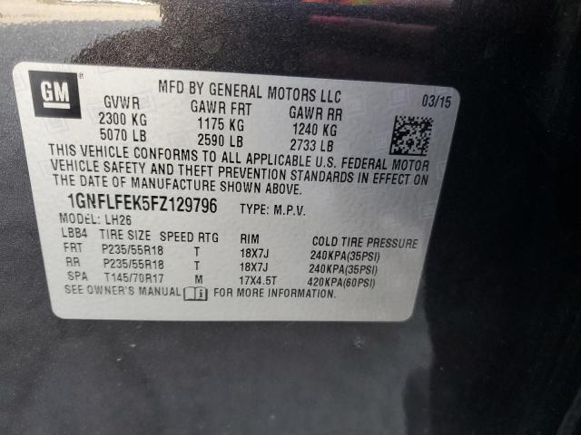 2015 CHEVROLET EQUINOX LT - 1GNFLFEK5FZ129796