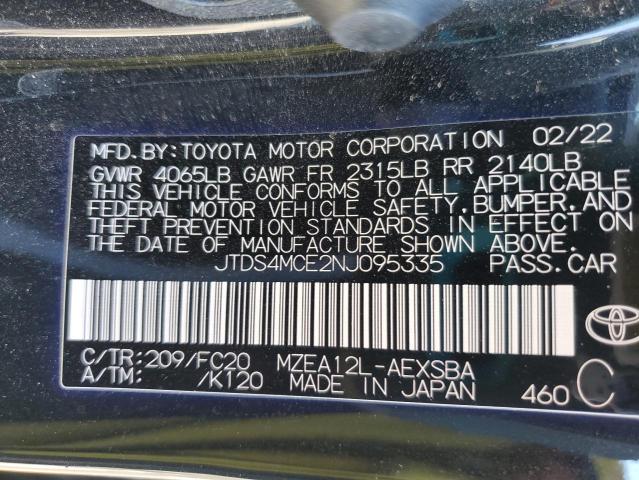 2022 TOYOTA COROLLA SE - JTDS4MCE2NJ095335