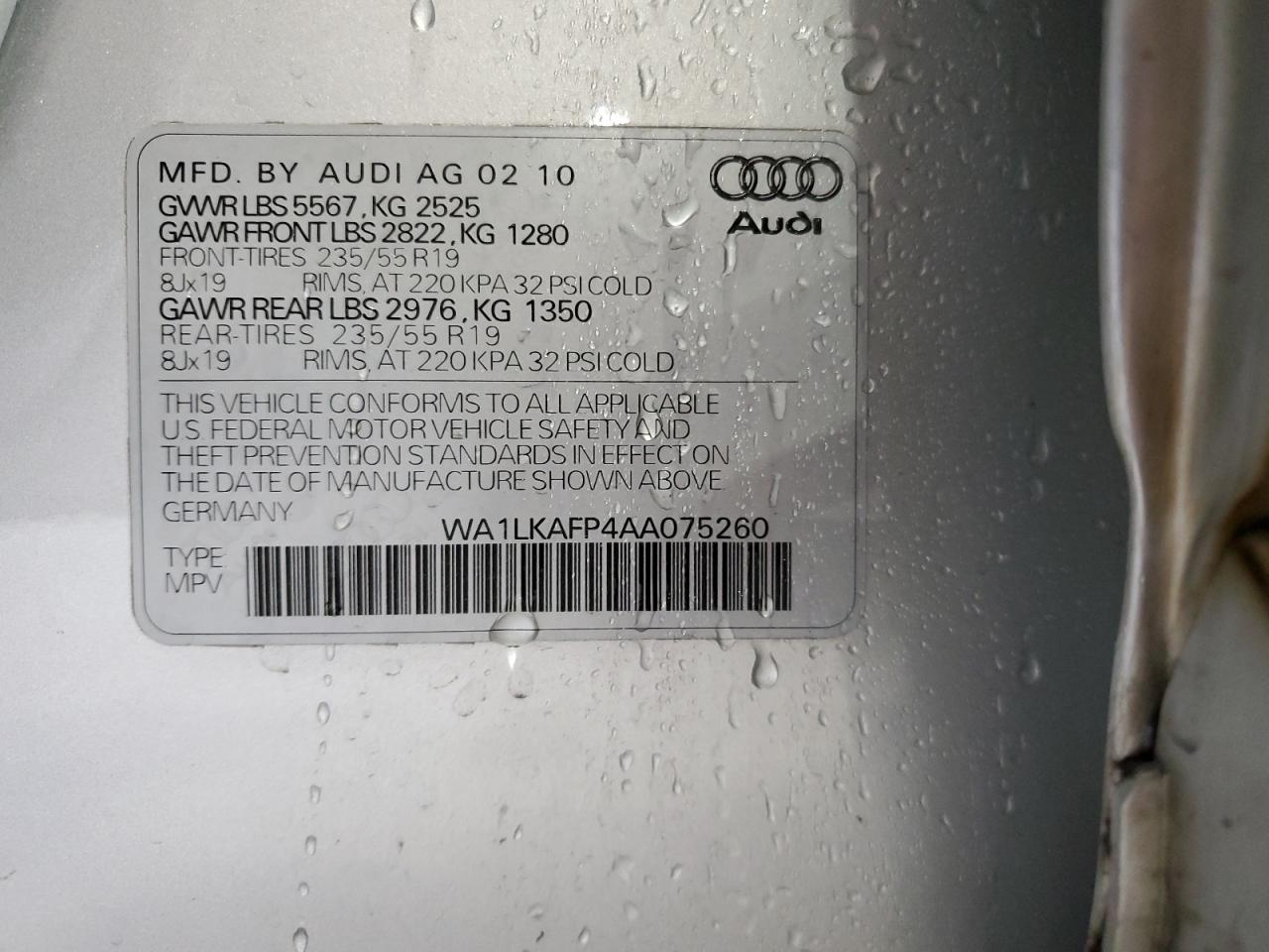 Lot #2989237720 2010 AUDI Q5 PREMIUM