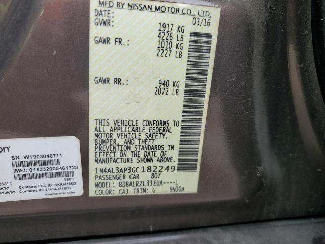 2016 NISSAN ALTIMA 2.5 - 1N4AL3AP3GC182249