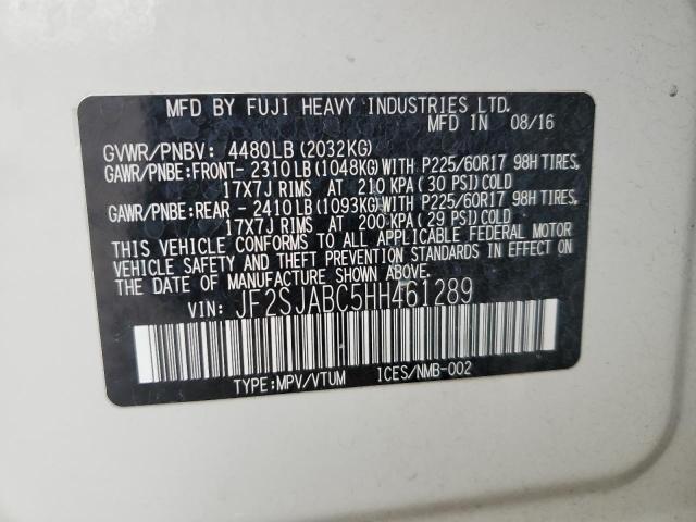 2017 SUBARU FORESTER JF2SJABC5HH461289