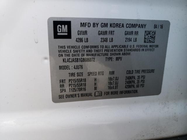 VIN KL4CJASB1GB686072 2016 Buick Encore no.13