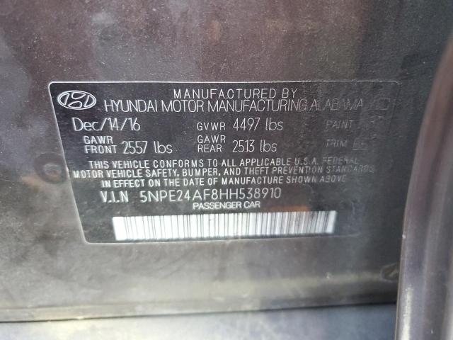 VIN 5NPE24AF8HH538910 2017 HYUNDAI SONATA no.12