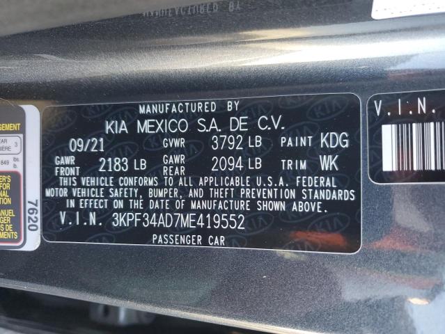 2021 KIA FORTE GT L - 3KPF34AD7ME419552