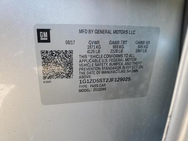 2018 CHEVROLET MALIBU LT - 1G1ZD5ST2JF129025