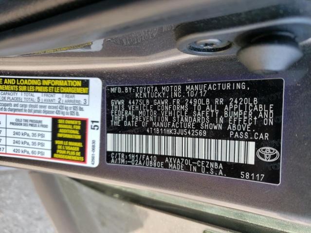 2018 TOYOTA CAMRY L - 4T1B11HK3JU542569