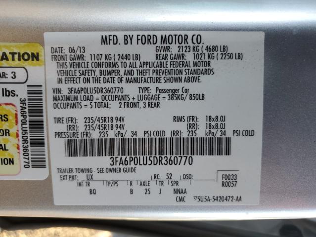 VIN 3FA6P0LU5DR360770 2013 FORD FUSION no.13