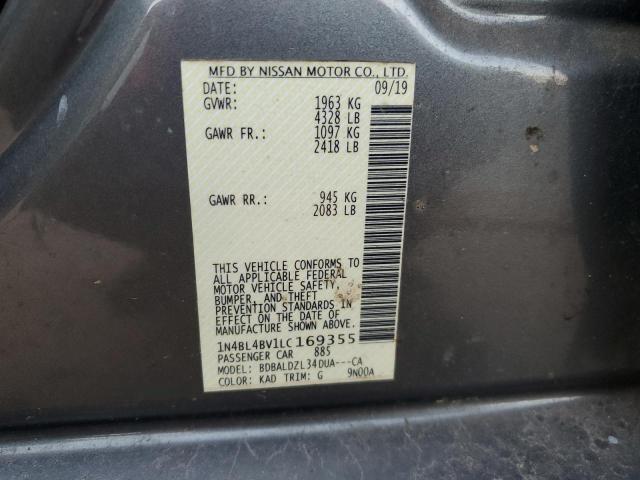 VIN 1N4BL4BV1LC169355 2020 NISSAN ALTIMA no.12