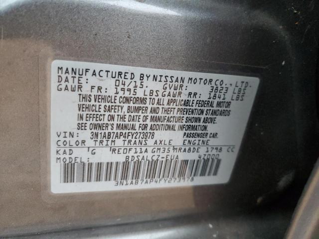 2015 NISSAN SENTRA S - 3N1AB7AP4FY273978