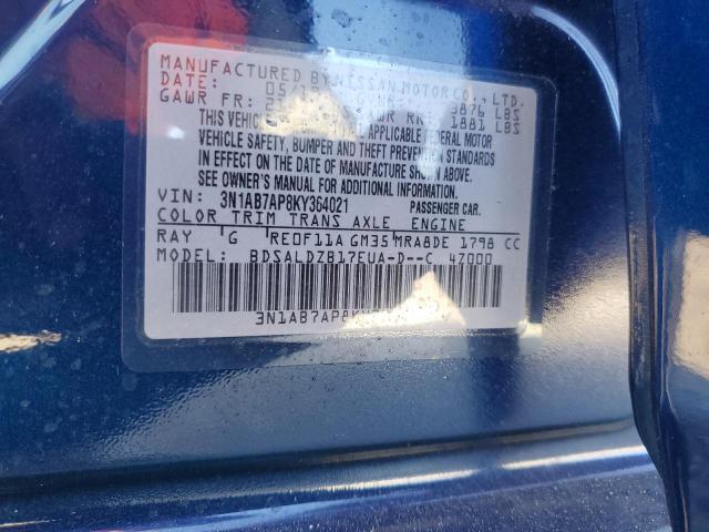 VIN 3N1AB7AP8KY364021 2019 Nissan Sentra, S no.13